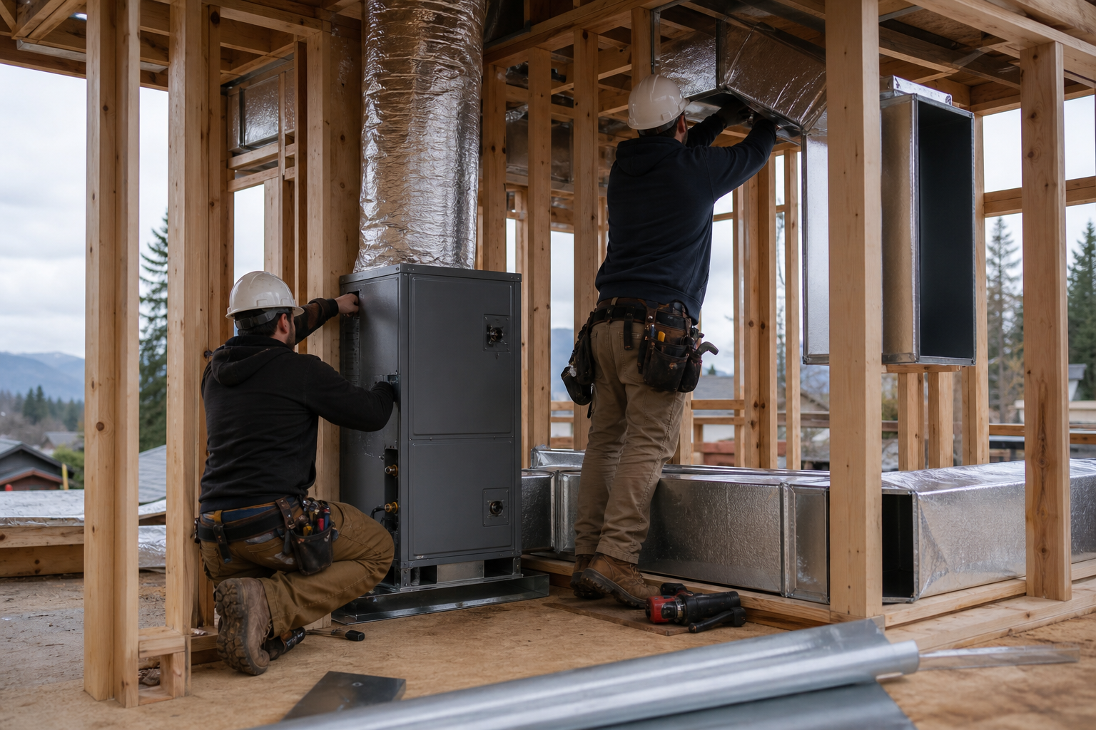 New Construction Heat Pump Installation
